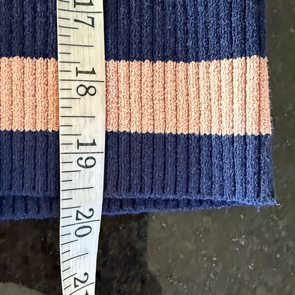 Frame Ribbed Short Sleeve Striped Pullover Sweater in Pink Clay Multi Size XS - Picture 11 of 12